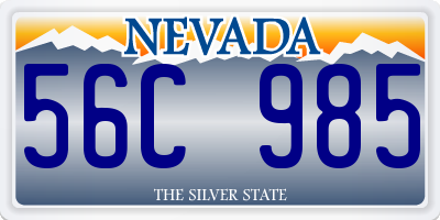 NV license plate 56C985