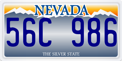NV license plate 56C986