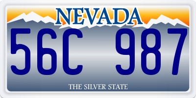 NV license plate 56C987