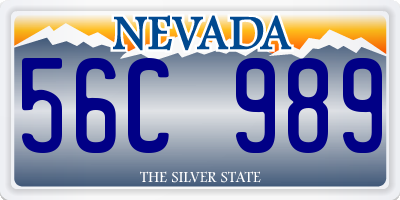 NV license plate 56C989