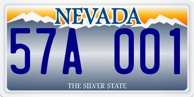 NV license plate 57A001