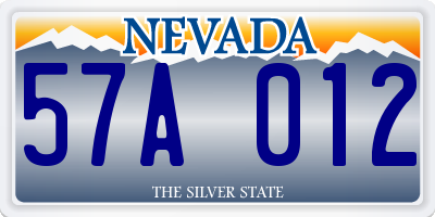 NV license plate 57A012