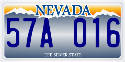 NV license plate 57A016