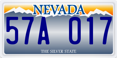 NV license plate 57A017
