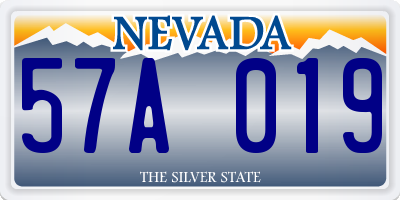 NV license plate 57A019
