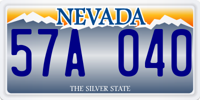 NV license plate 57A040