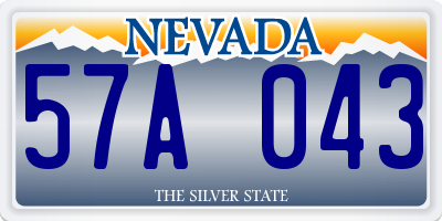 NV license plate 57A043