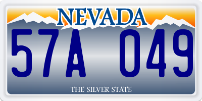 NV license plate 57A049
