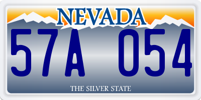 NV license plate 57A054