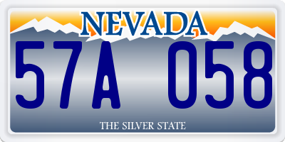 NV license plate 57A058