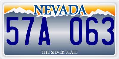NV license plate 57A063