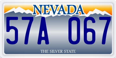 NV license plate 57A067