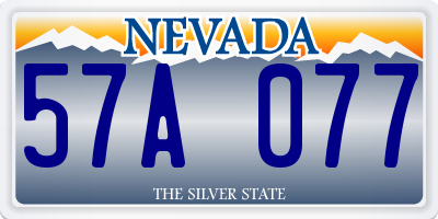 NV license plate 57A077