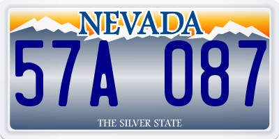 NV license plate 57A087