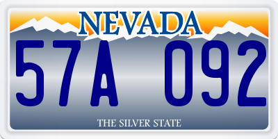 NV license plate 57A092