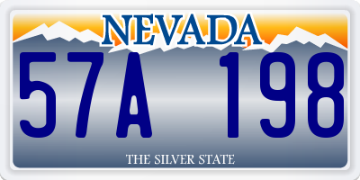 NV license plate 57A198