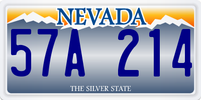 NV license plate 57A214