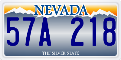 NV license plate 57A218