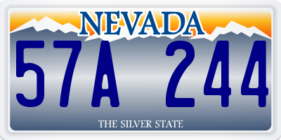 NV license plate 57A244