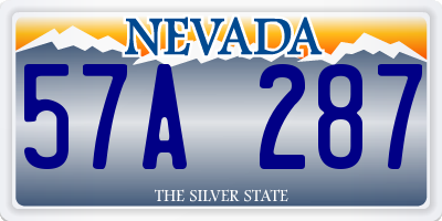 NV license plate 57A287