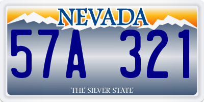 NV license plate 57A321