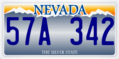 NV license plate 57A342