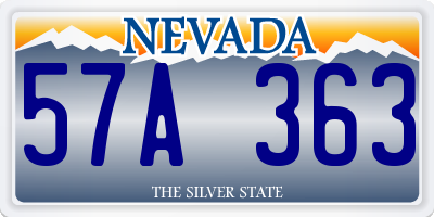 NV license plate 57A363