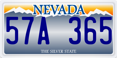 NV license plate 57A365