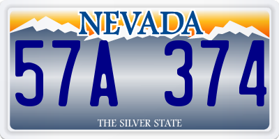 NV license plate 57A374