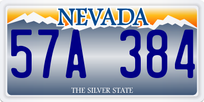 NV license plate 57A384