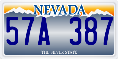 NV license plate 57A387