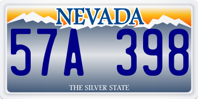 NV license plate 57A398