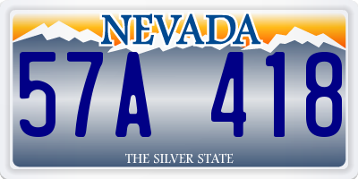 NV license plate 57A418