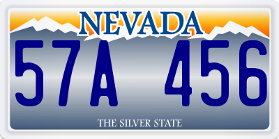 NV license plate 57A456