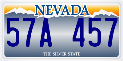 NV license plate 57A457