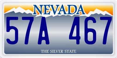 NV license plate 57A467