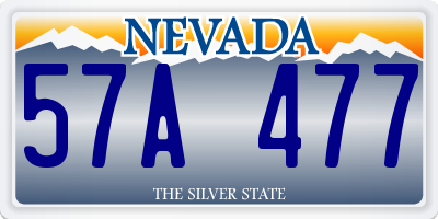 NV license plate 57A477
