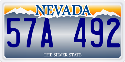 NV license plate 57A492