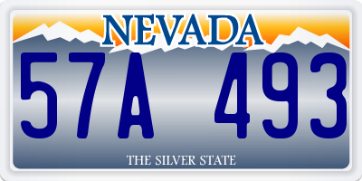 NV license plate 57A493