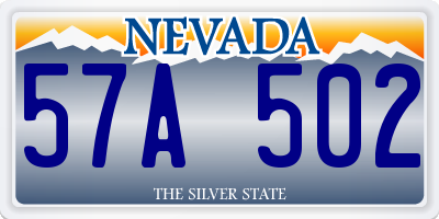 NV license plate 57A502