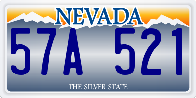 NV license plate 57A521