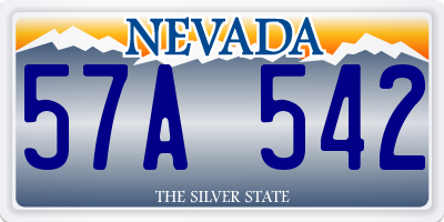 NV license plate 57A542