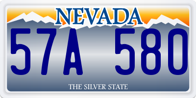 NV license plate 57A580