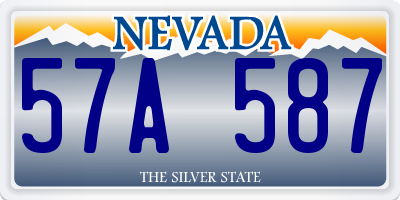 NV license plate 57A587