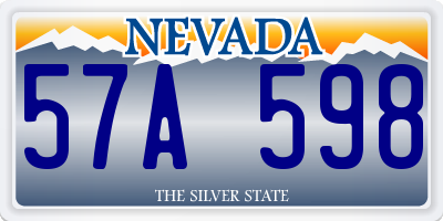 NV license plate 57A598