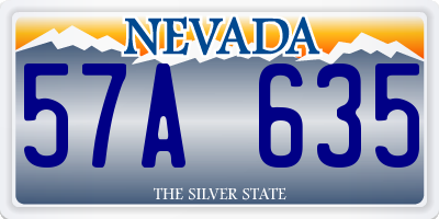 NV license plate 57A635