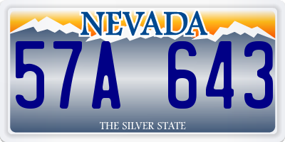NV license plate 57A643