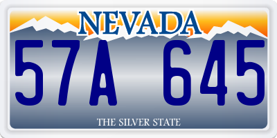 NV license plate 57A645