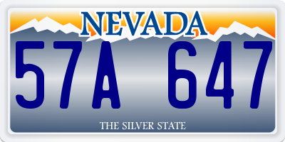 NV license plate 57A647