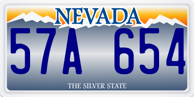 NV license plate 57A654